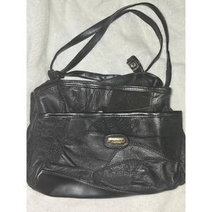 Vintage VR. CLASSICS Black Patchwork Shoulder Bag Womens